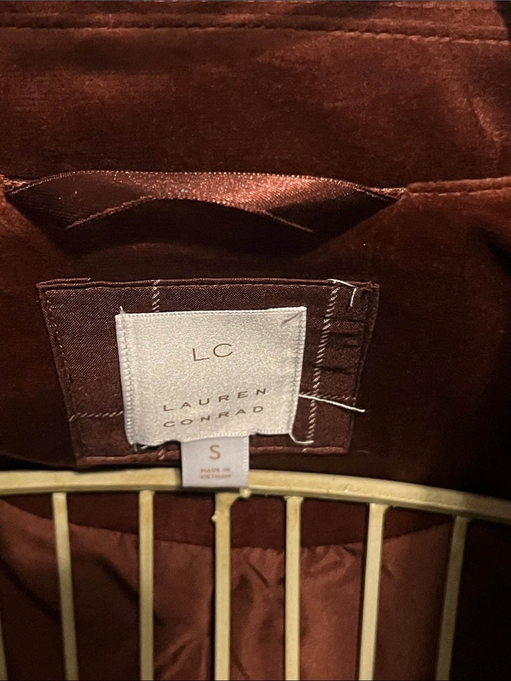 Women’s velvet Jacket - Rust Brown - Picture 3 of 6